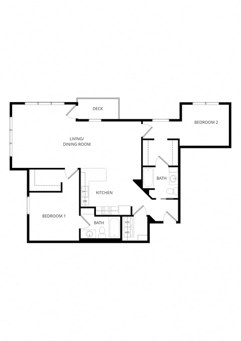 a floor plan of a house showing the bedrooms and the living room
